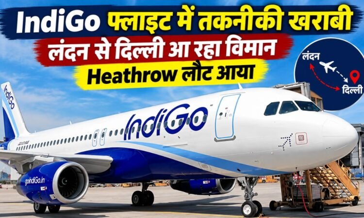 लंदन से दिल्ली आ रही IndiGo फ्लाइट में तकनीकी खराबी के बाद Heathrow लौटता विमान