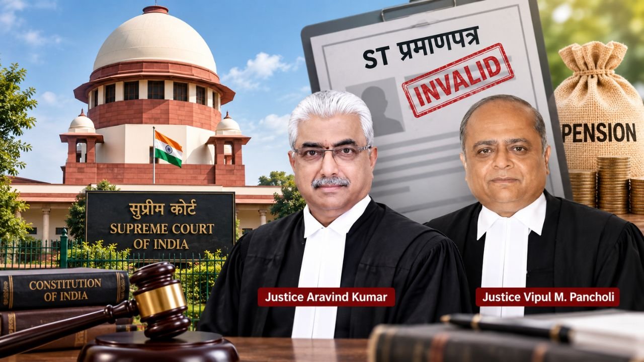 सुप्रीम कोर्ट के फैसले में अमान्य ST प्रमाणपत्र वाले रिटायर्ड कर्मचारी के पेंशन और रिटायरमेंट लाभ सुरक्षित रखने की खबर।