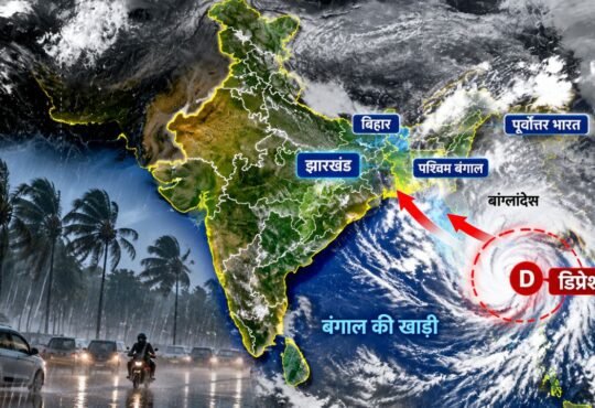 बंगाल की खाड़ी में कमजोर हुआ डिप्रेशन, झारखंड समेत कई राज्यों में बारिश की संभावना