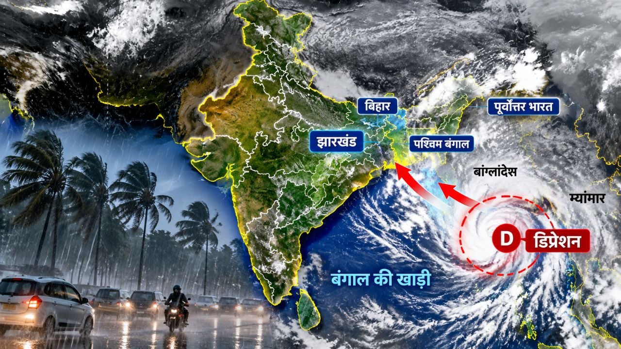 बंगाल की खाड़ी में कमजोर हुआ डिप्रेशन, झारखंड समेत कई राज्यों में बारिश की संभावना