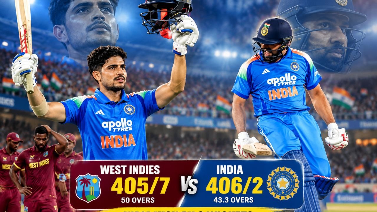 India vs West Indies: शुभमन गिल और रोहित शर्मा की शानदार बल्लेबाजी के बाद भारत की रिकॉर्ड जीत