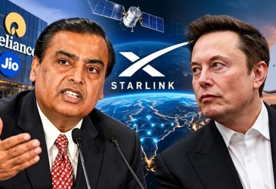 एलन मस्क और मुकेश अंबानी की तस्वीर, Starlink और Reliance Jio के बीच सैटेलाइट इंटरनेट बाजार की प्रतिस्पर्धा